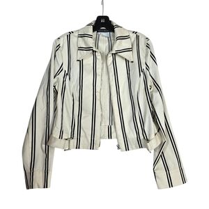 Franco Mirabelli Striped zip up Cropped  jacket